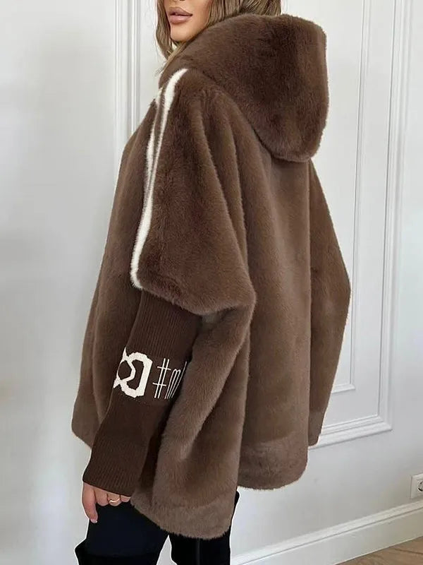 Aaliyah – Oversized Faux Fur Coat with Hood