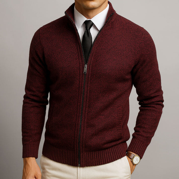 Diego – Merino Wool Zip-Up Cardigan