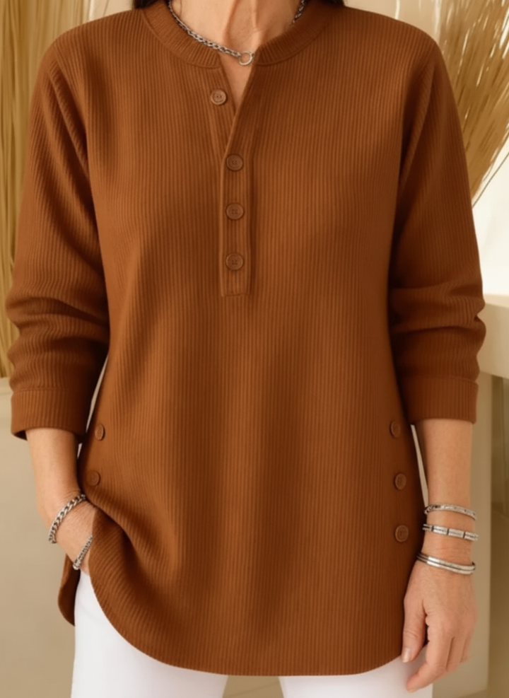 Evadne – Plain Long-Sleeved Knit Sweater