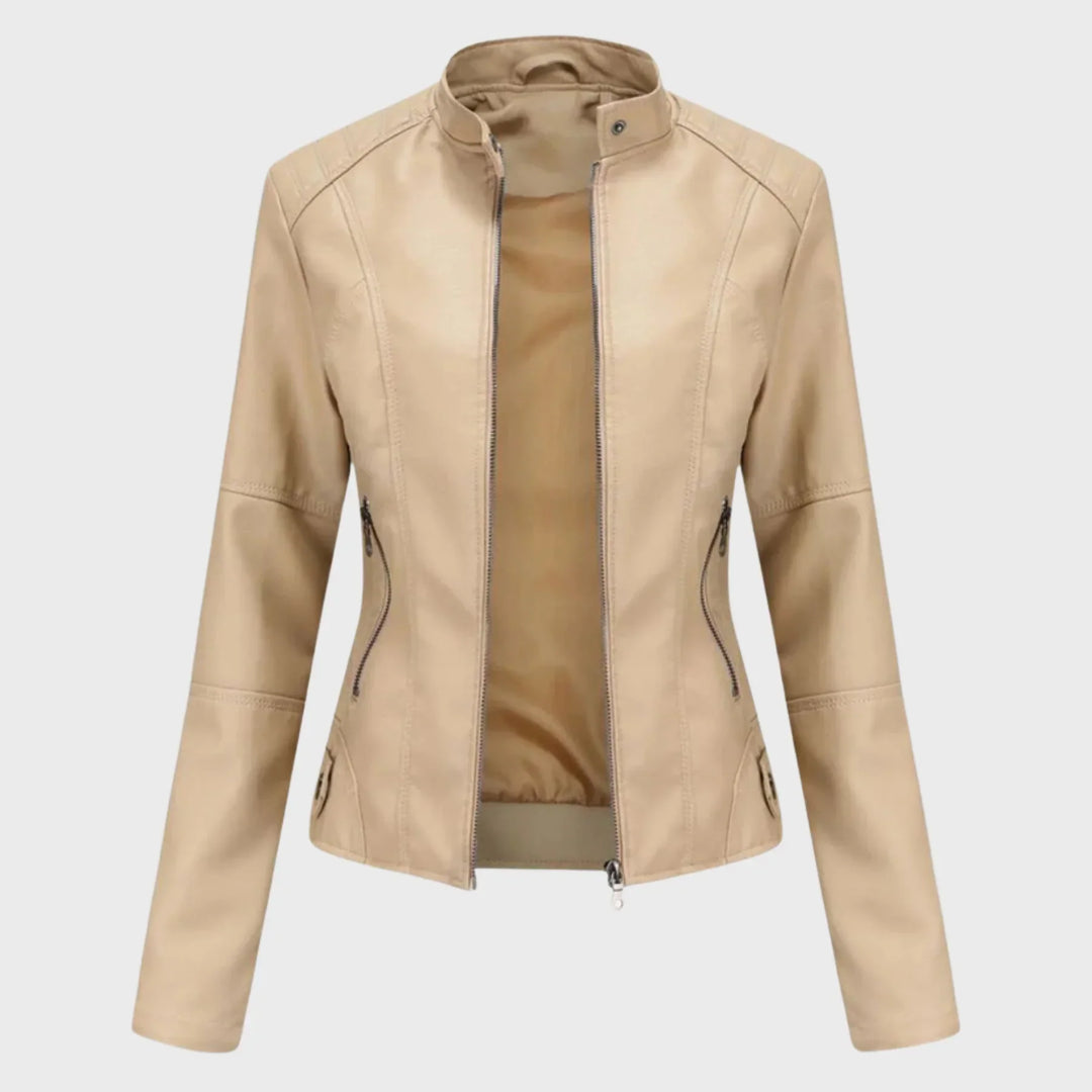 Sarah – Casual leather jacket for effortless elegance