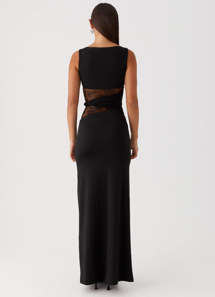 Eliana – Figure Flattering Maxi Dress with Subtle Cutouts and Delicate Lacing