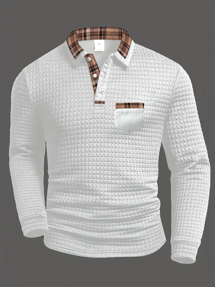George – Checked Long-Sleeve Polo Shirt
