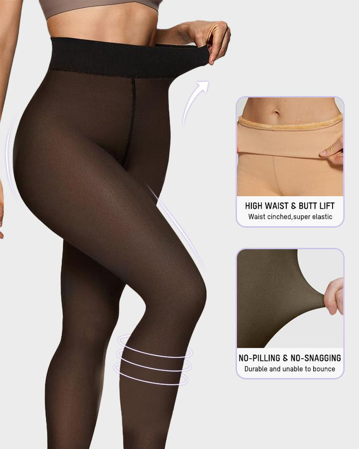 Margot – Semi-Transparent Fleece-Lined Tights