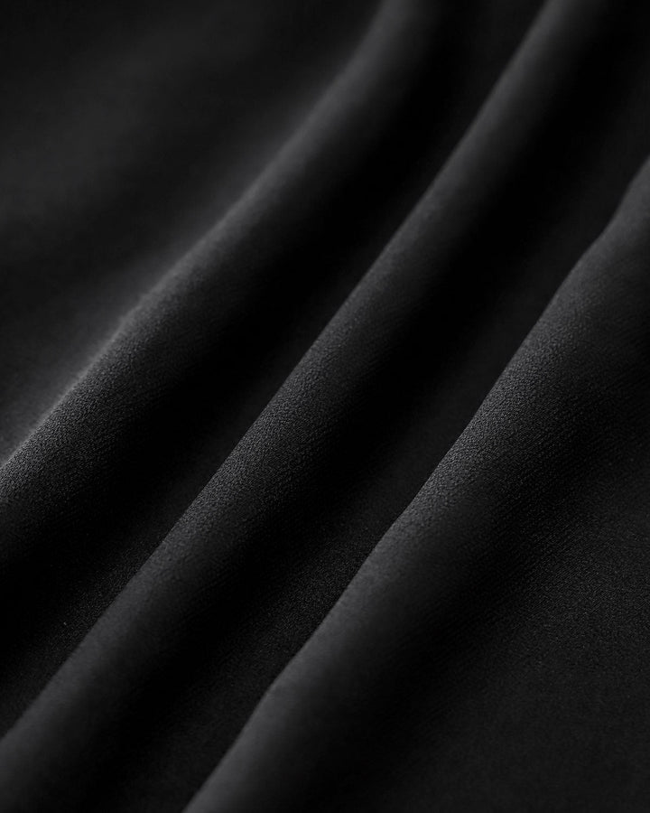 Black Sweetheart Neck Chiffon Maxi Dress