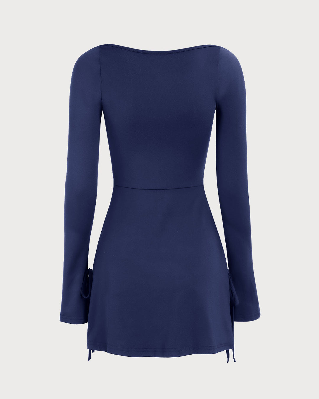 Navy Square Neck A-Line Mini Dress
