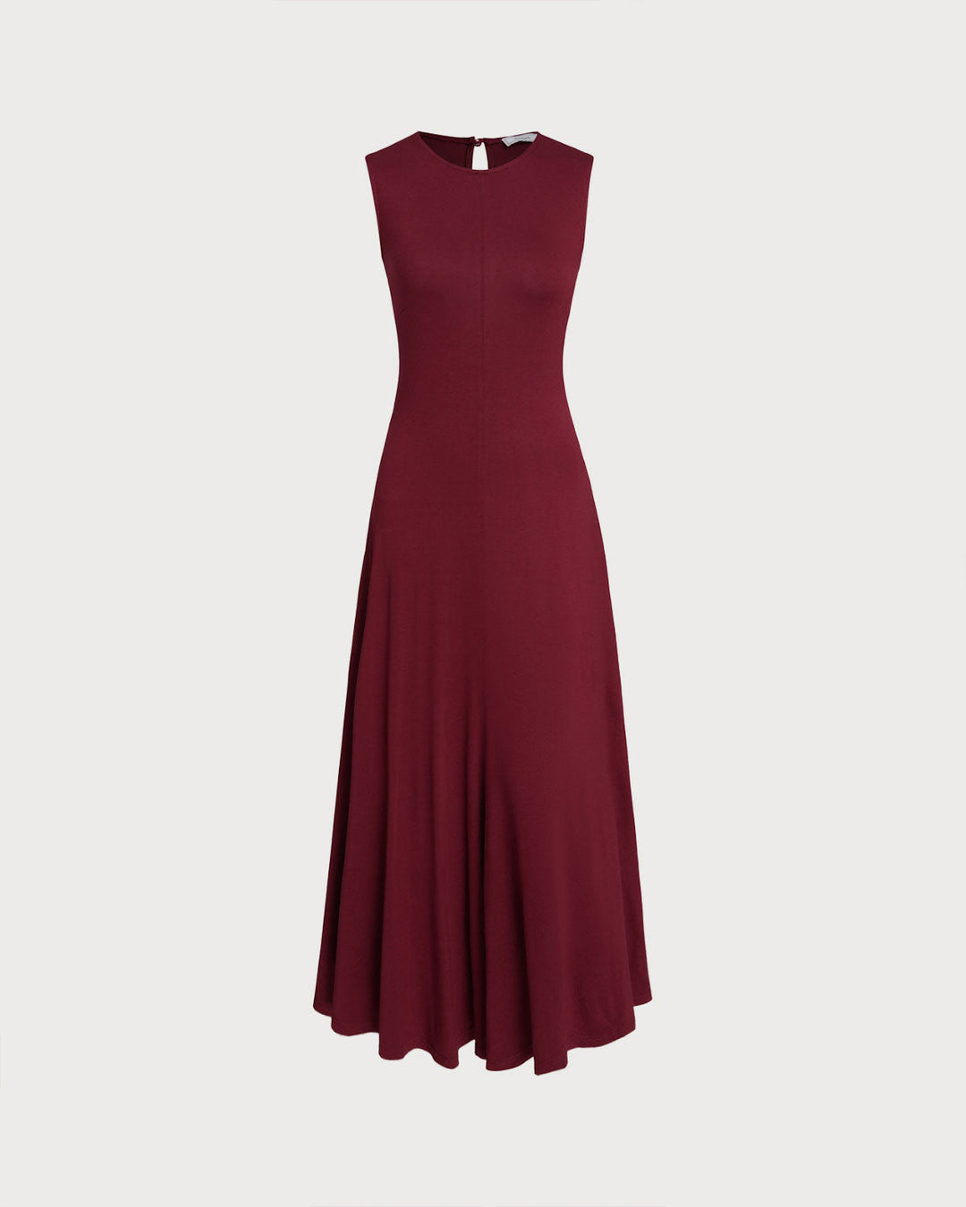 Red Round Neck A-Line Sleeveless Maxi Dress
