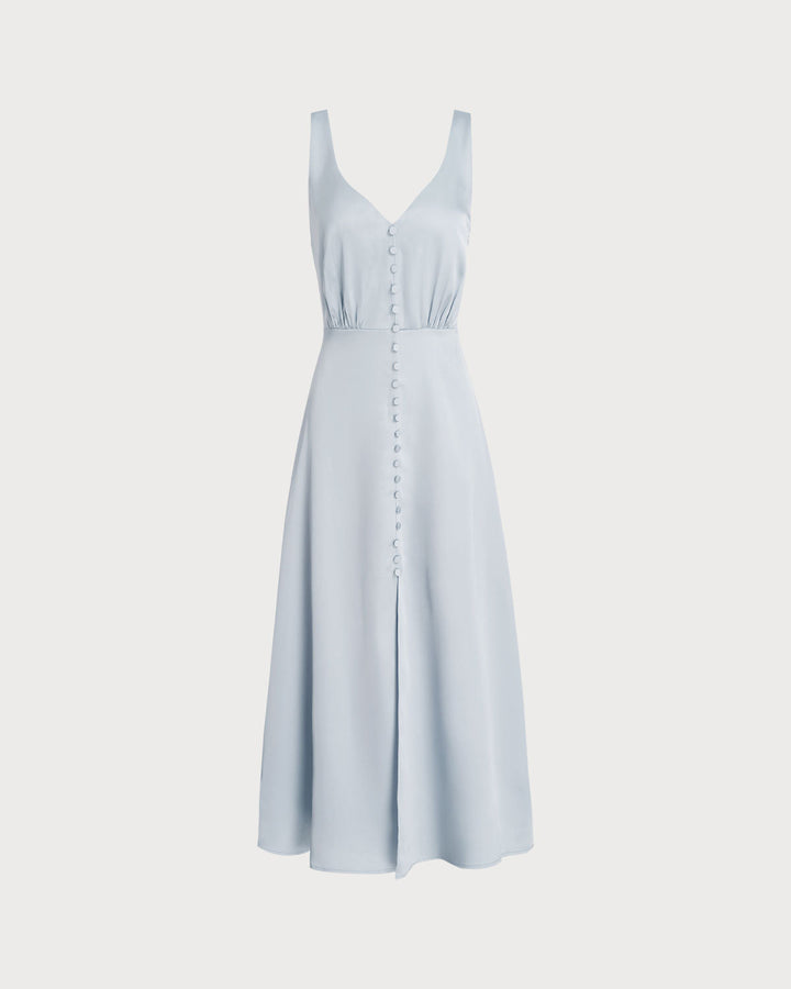 Grey A-Line Sleeveless Maxi Dress