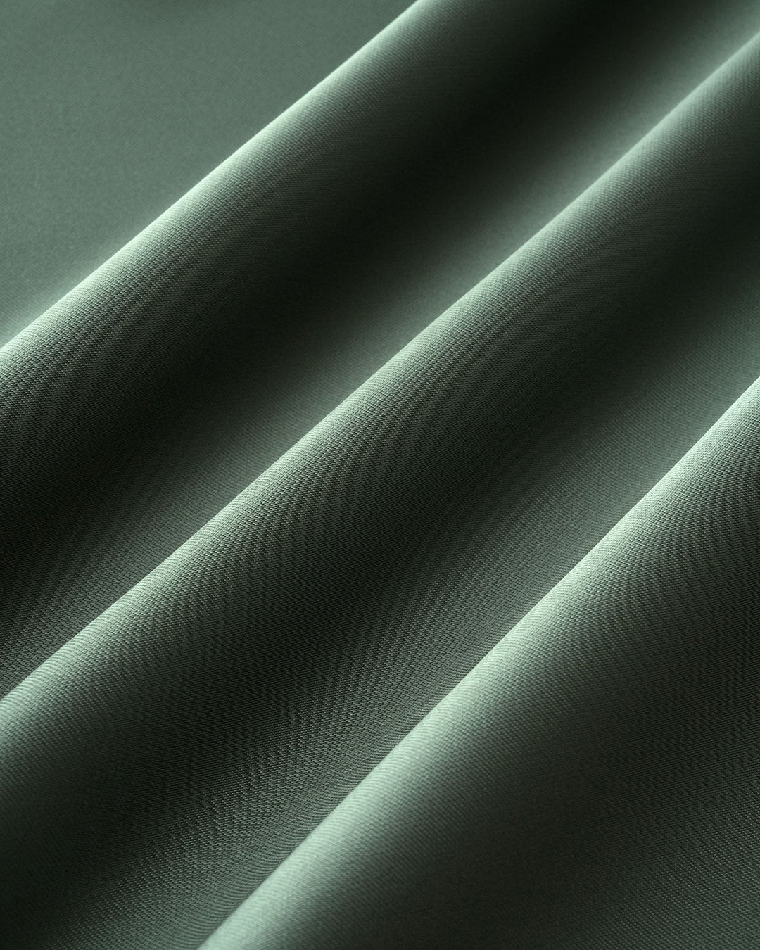 Green Satin V Neck A-Line Midi Dress