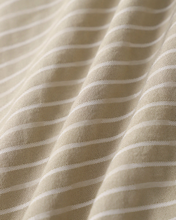 Khaki Striped V-Neck Sleeveless Maxi Dress